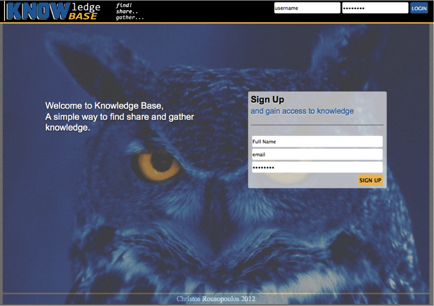 The login page of the website.